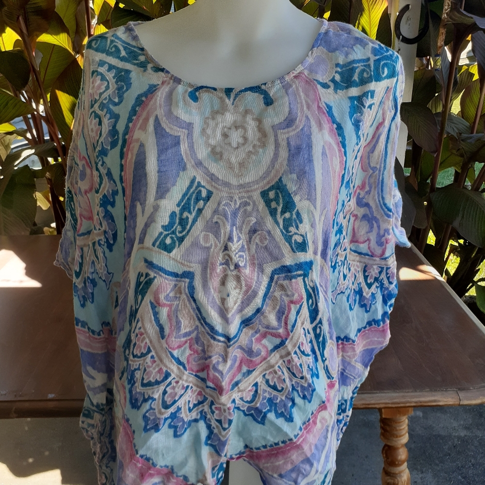 Chicos linen poncho type shirt